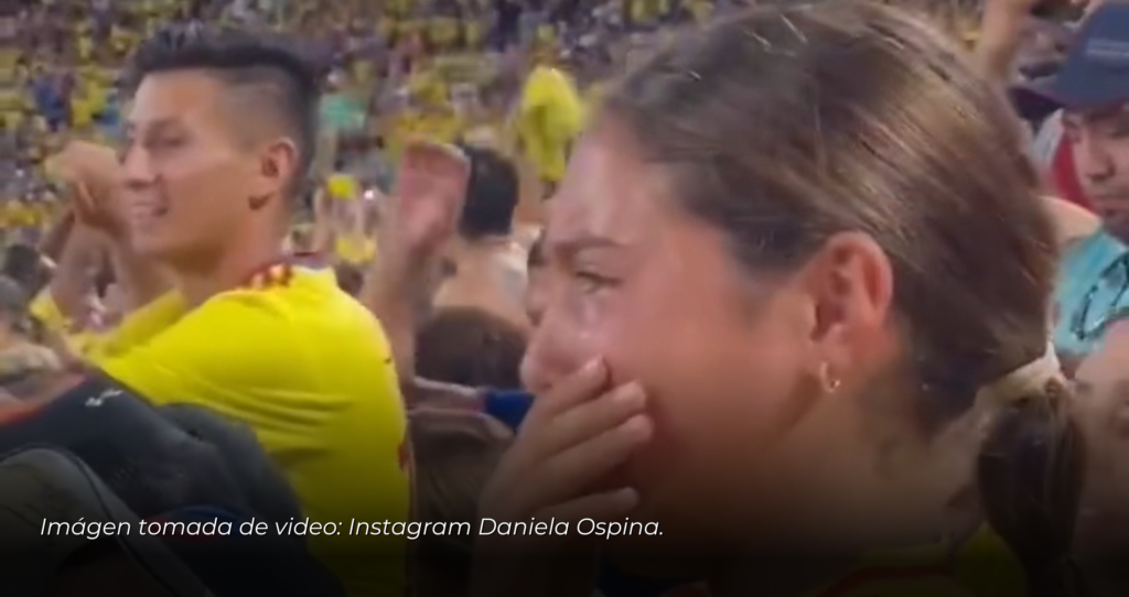 Video: Hija de James Rodríguez emociona con llanto tras triunfo de Colombia.