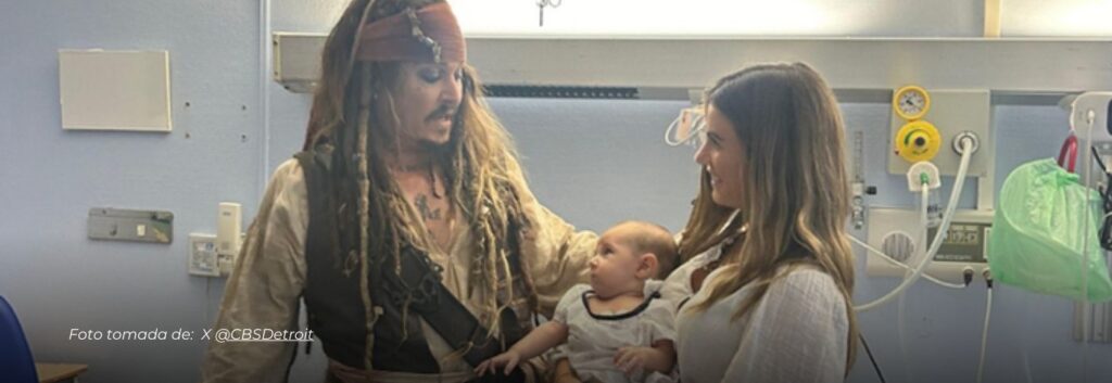 Johnny Depp sorprende a niños con cáncer disfrazado de Jack Sparrow