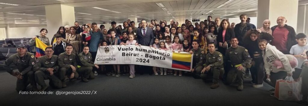 114 colombianos regresan desde Líbano en vuelo humanitario tras incursión israelí