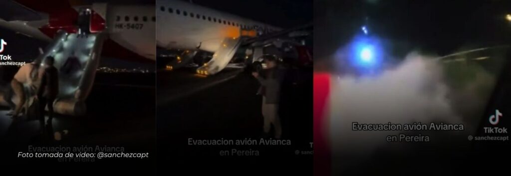 Un avión tuvo que ser evacuado de emergencia en el aeropuerto de Pereira