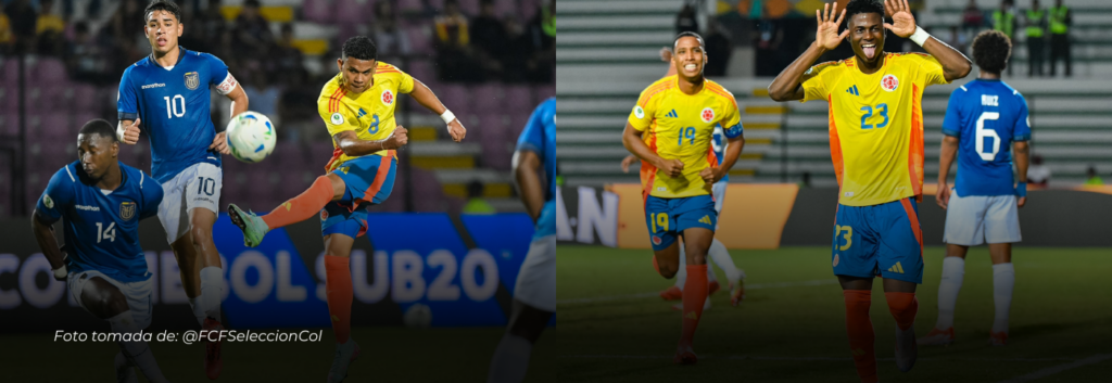 Colombia derrotó a Ecuador y sigue en lucha por el liderato del Grupo B en el sudamericano Sub-20
