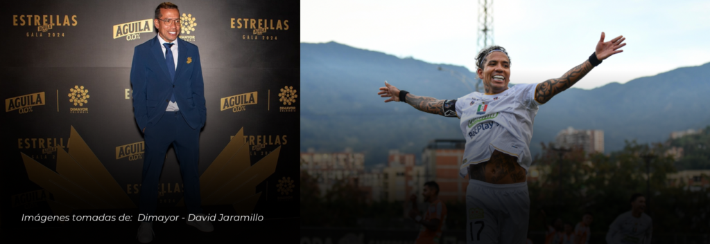 Dayro Moreno ganador del premio al máximo goleador del fútbol colombiano en los premios Estrellas Águila