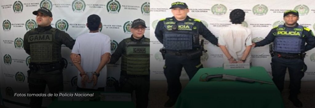 Hombres capturados en tres municipios del Quindío por porte ilegal de armas