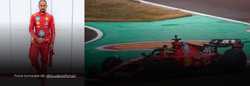 Lewis Hamilton conduce por primera vez para Ferrari