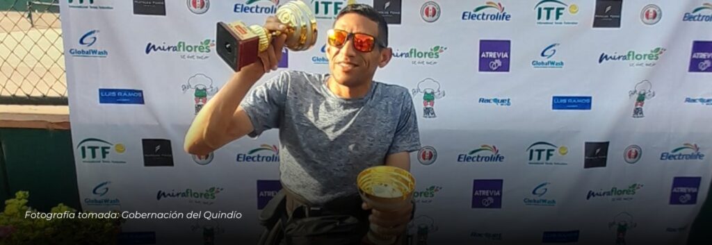 El quindiano Albeiro Moreno brilla en el Lima Open con dos subtítulos de tenis en silla de ruedas