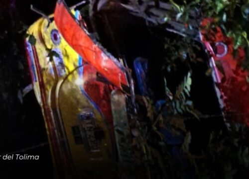 18 personas resultan heridas tras volcamiento de bus en la vía Bogotá – Manizales
