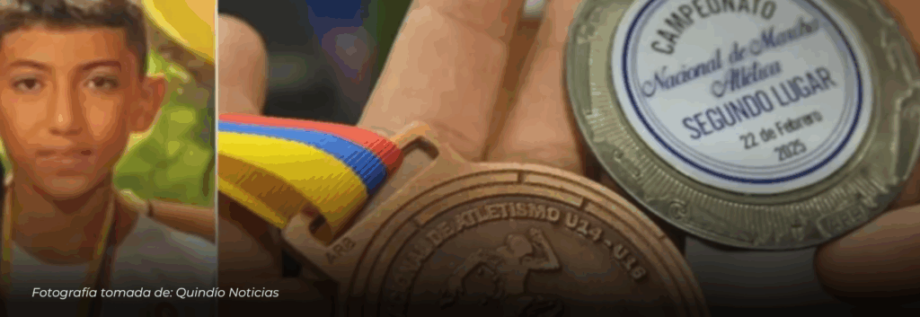 Emilio Millán, joven promesa de Montenegro, brilla en el Nacional de Atletismo Sub-14 en Tunja