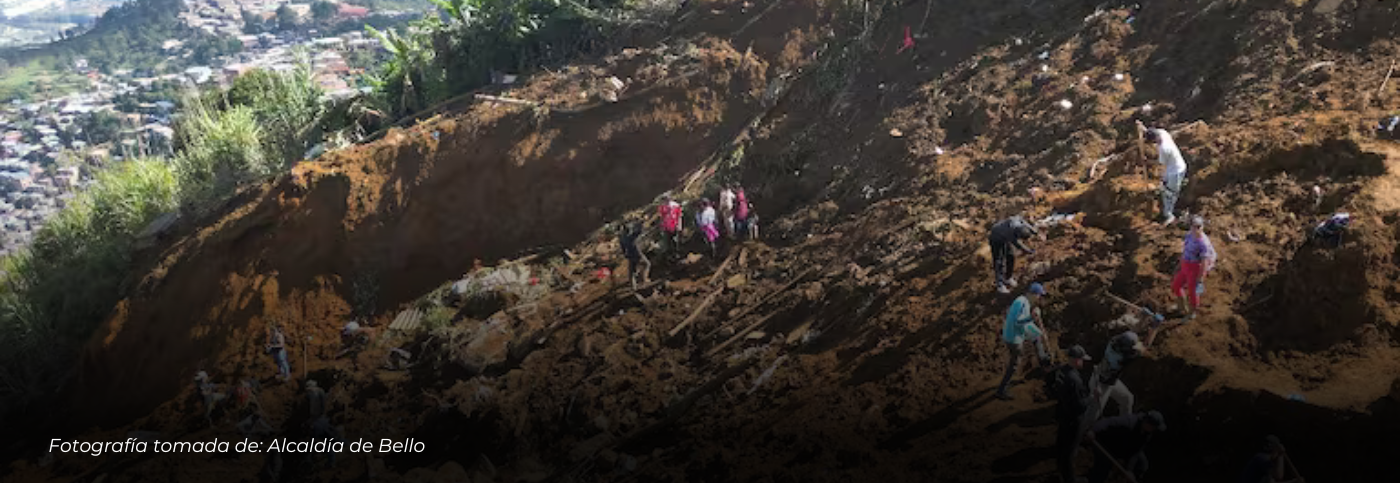 Tragedia en Bello: ya son 16 los fallecidos por avalancha en El Pinar y continúan la búsqueda de desaparecidos