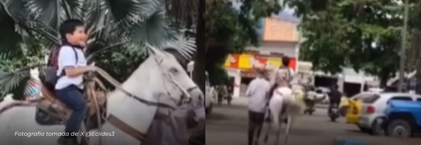 Viral en redes: abuelo recoge a su nieto a caballo y enternece al país con un gesto lleno de amor y tradición