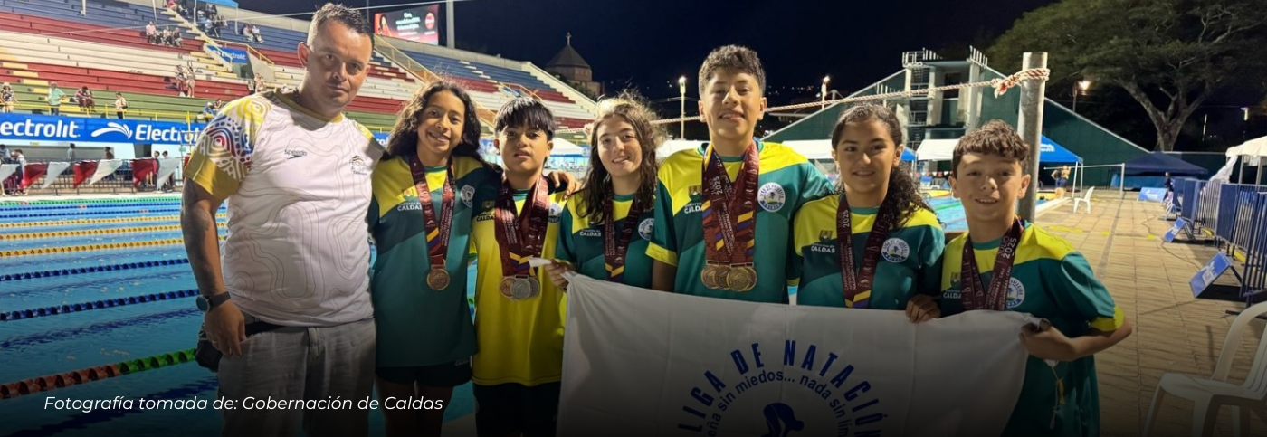 Caldas se destaca en el Nacional Infantil de Natación 2025 con 25 medallas y dos nadadoras sobresalientes