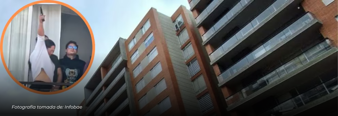 Mujer disparó al aire desde un balcón en Suba mientras gritaba frases desafiantes; vecinos registraron el hecho en video
