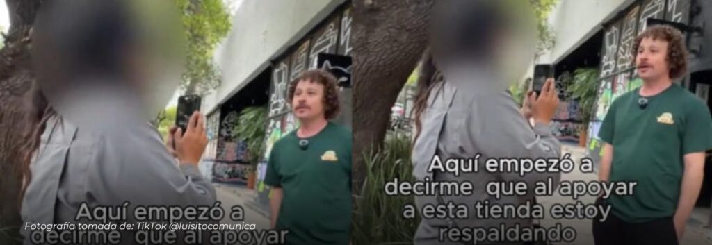 Luisito Comunica criticaba actos vandálicos en protestas anti gentrificación y terminó enfrentando a una manifestante en CDMX