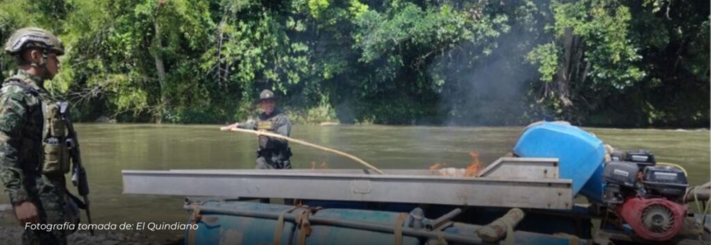 Desmantelan red de minería ilegal en el río La Vieja, Montenegro