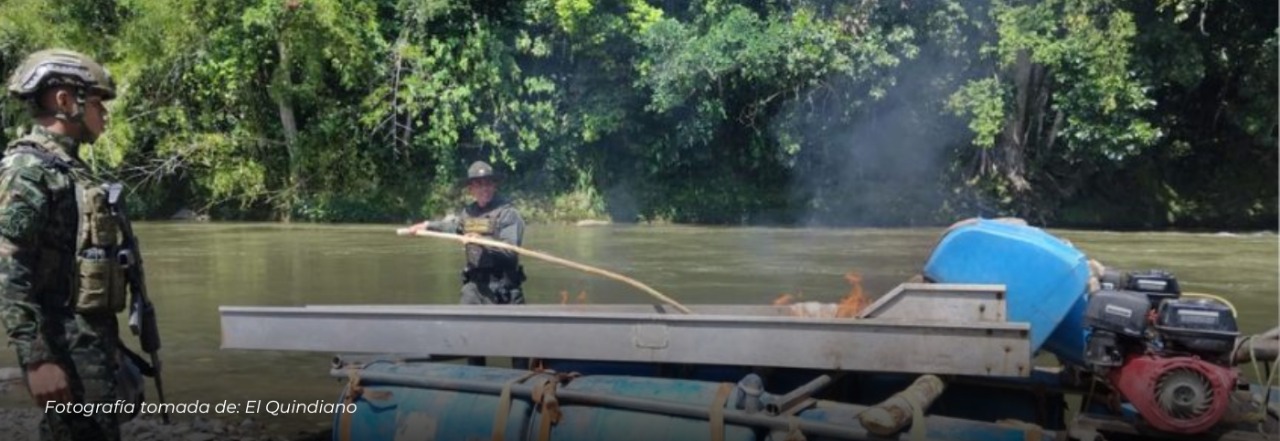 Desmantelan red de minería ilegal en el río La Vieja, Montenegro