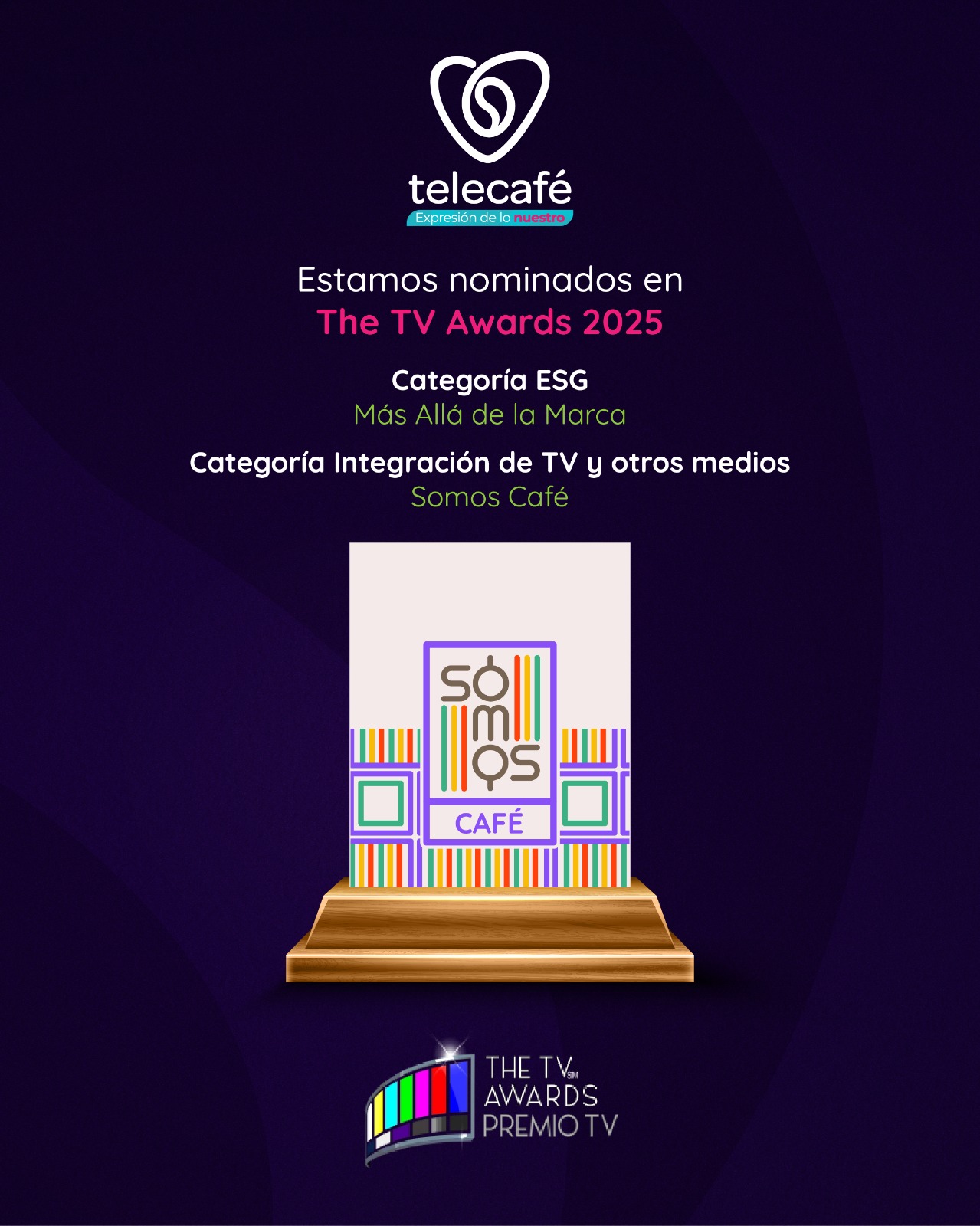 Telecafé protagonista en The TV Awards 2025 con el proyecto transmedia “Somos Café”