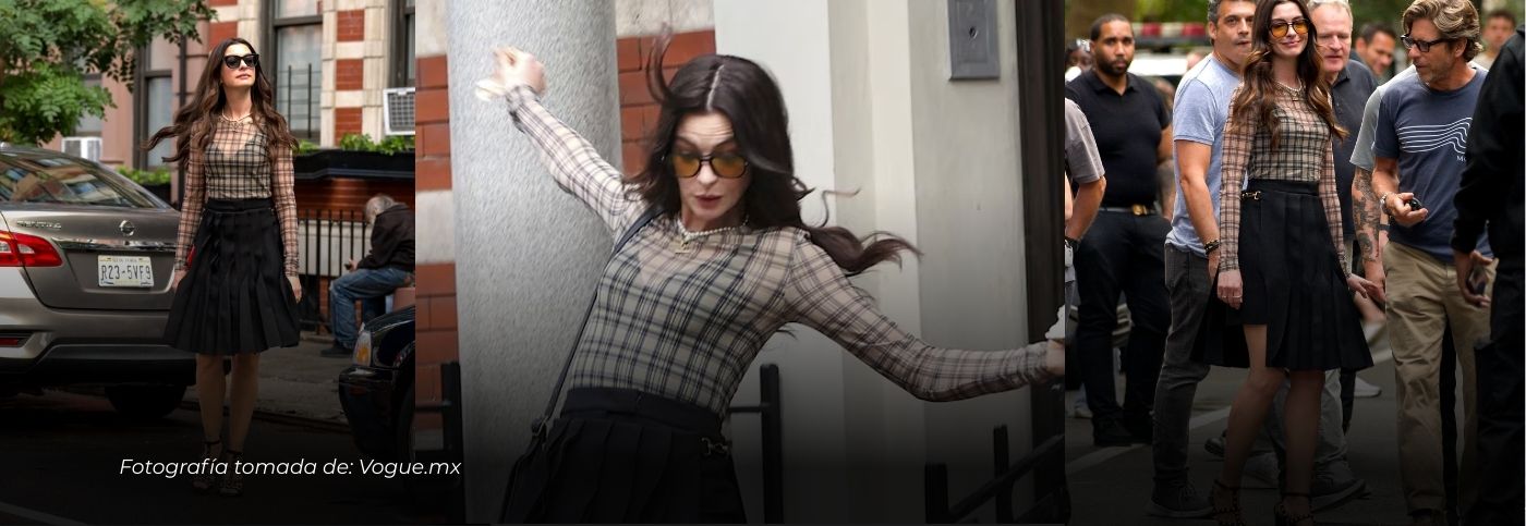 Anne Hathaway cae con glamour enel rodaje de “El diablo viste a la moda 2”