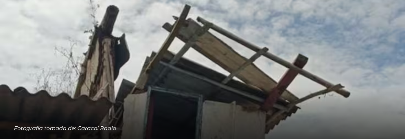 Vendaval y fuertes lluvias causan daños en Aranzazu y afectan la movilidad en Palestina, Caldas