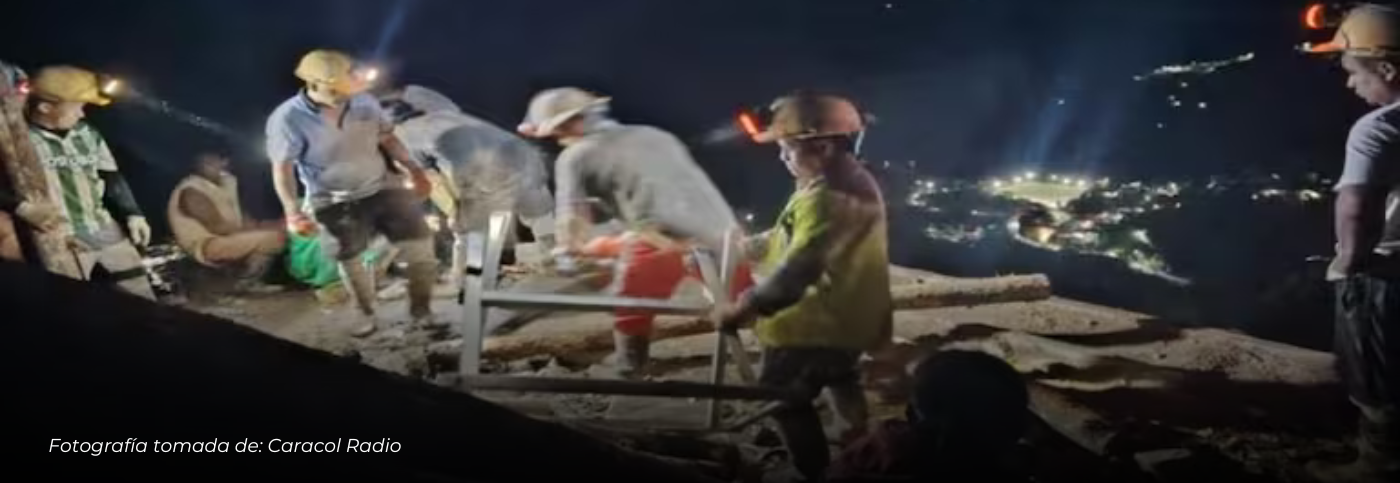 Rescatan con vida a los nueve mineros atrapados tras deslizamiento en Marmato, Caldas