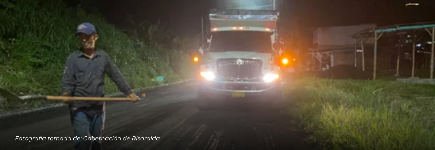 Risaralda avanza en el mantenimiento de la vía El Sesteadero – La Popa para mejorar tránsito y seguridad