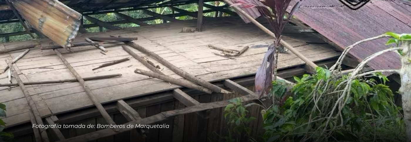 Fuertes vientos en Marquetalia dejan 20 familias damnificadas y 13 viviendas afectadas