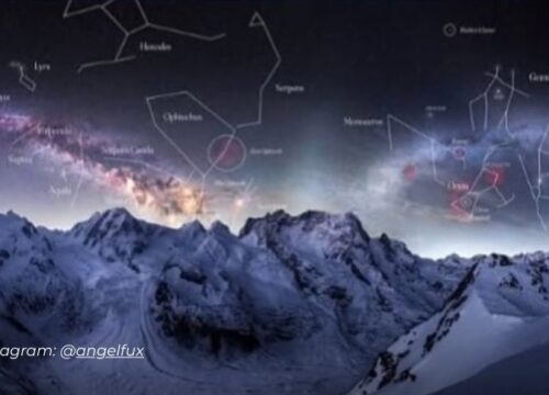 Fotógrafa inmortaliza el raro Doble Arco de la Vía desde las montañas nevadas de los Alpes suizos