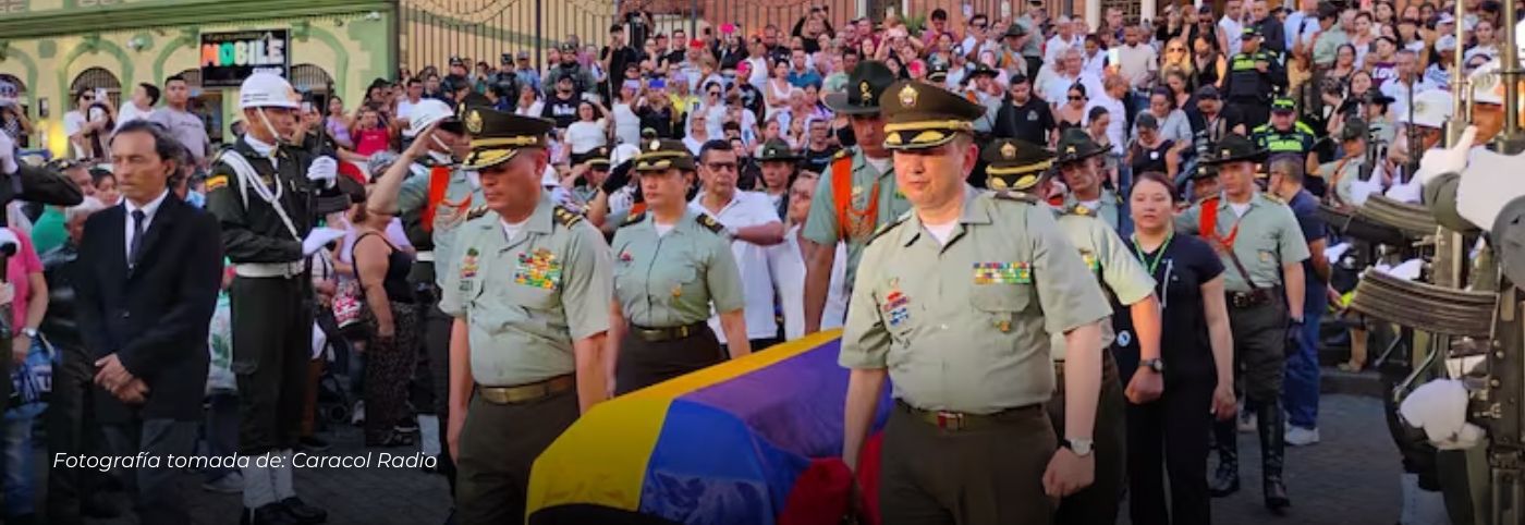 Homenaje póstumo en Montenegro: con honores despidieron al patrullero de la Policía Jhonatan Jiménez