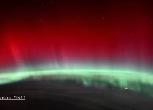 Austronauta capta impresionantes imágenes de la aurora boreal roja, un fenómeno poco común