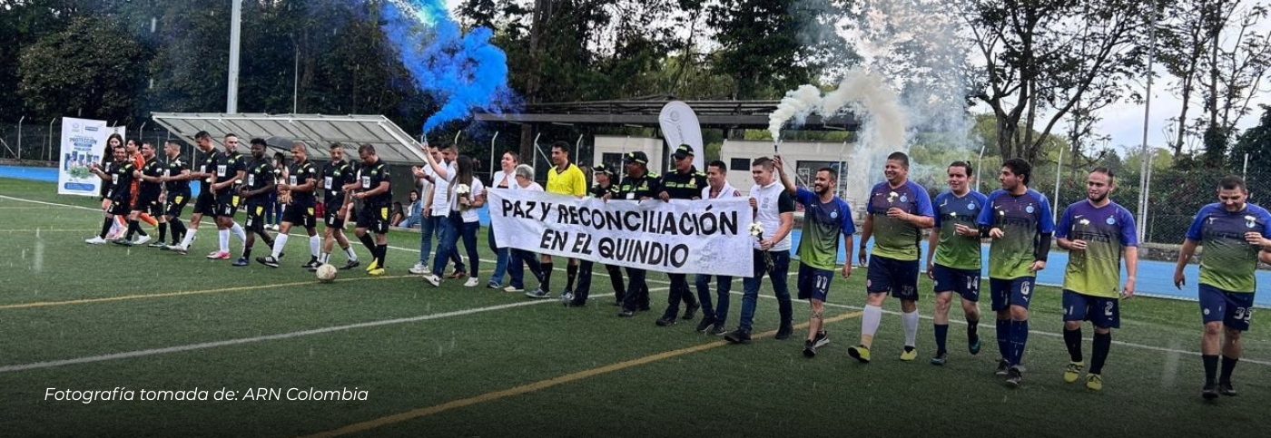 Encuentro deportivo en la Universidad del Quindío reunió a firmantes de paz y víctimas como símbolo de reconciliación