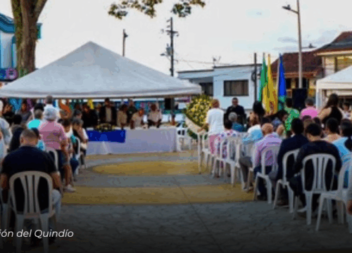 Gobernador del Quindío inauguró la remodelada Plaza de Bolívar de Buenavista y anunció nuevas inversiones para el municipio