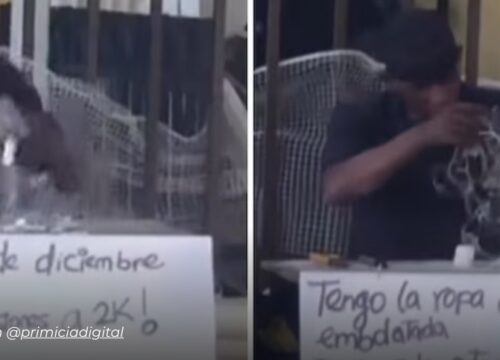 Se vuelve viral un hombre que montó un puesto ambulante para desenredar luces navideñas por $2.000 para comprarse un aguinaldo