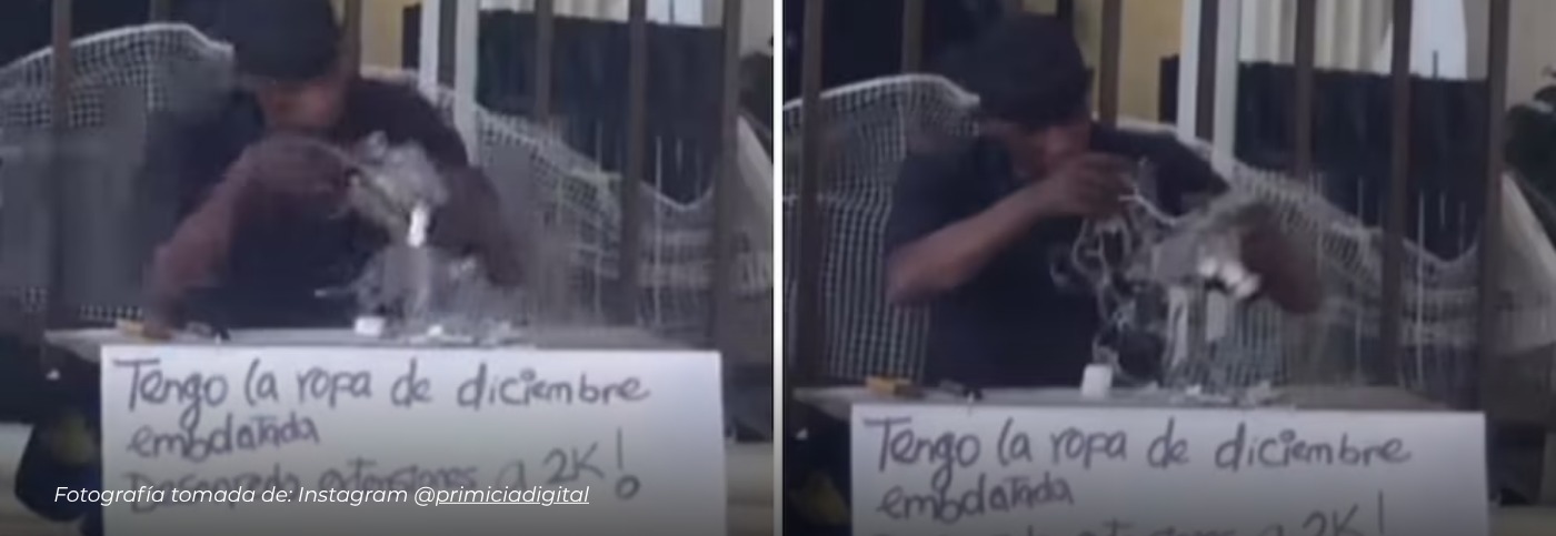 Se vuelve viral un hombre que montó un puesto ambulante para desenredar luces navideñas por $2.000 para comprarse un aguinaldo