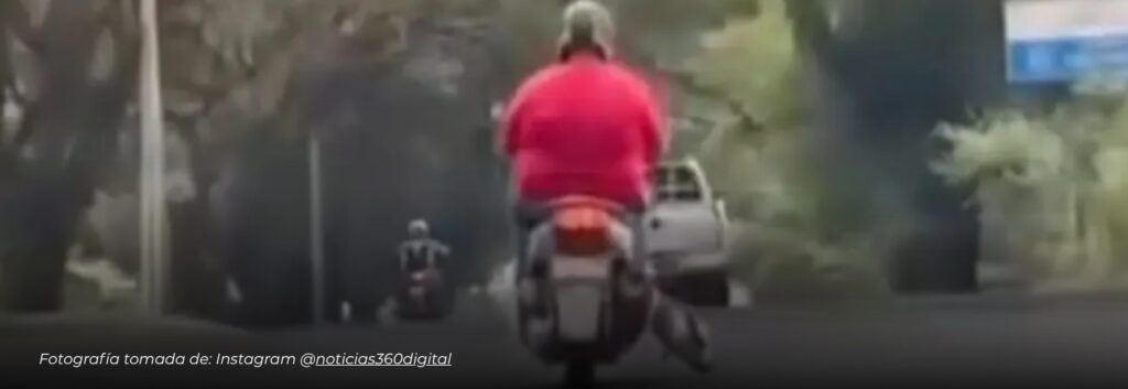 Indignación en Pereira por motociclista que transportaba un ternero en plena vía Cerritos