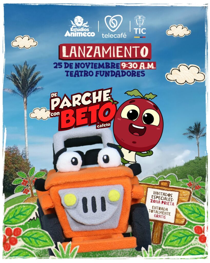 El Eje Cafetero conocerá “Parche con Beto Cafeto”, la serie que dará vida a la nueva mascota institucional de Telecafé