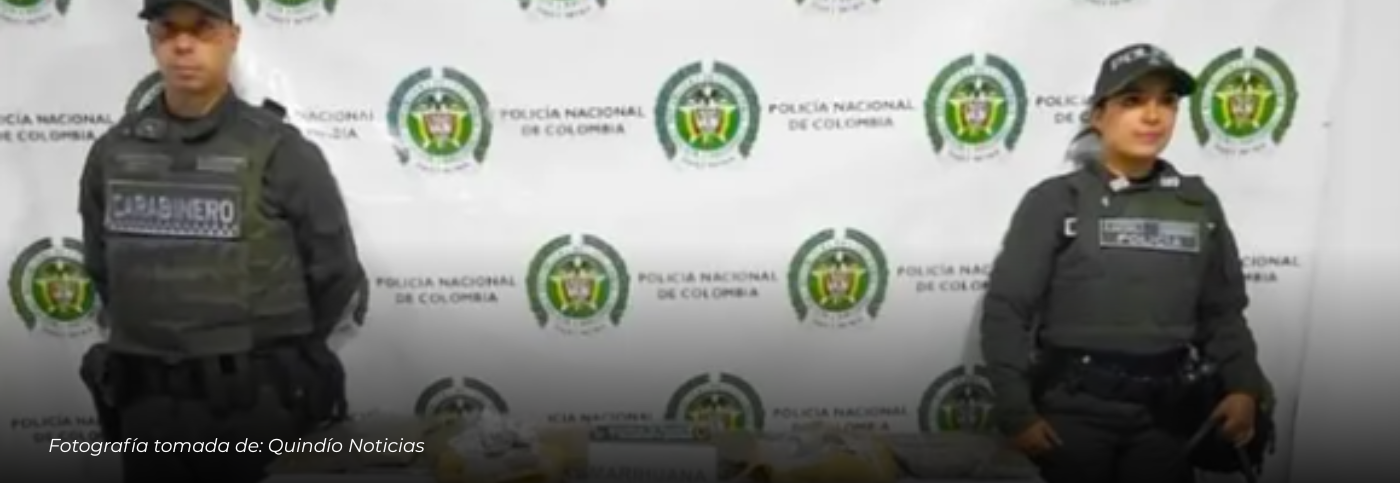 Canino antinarcóticos ‘Balton’ permitió la incautación de cuatro kilos de marihuana en vías del Quindío