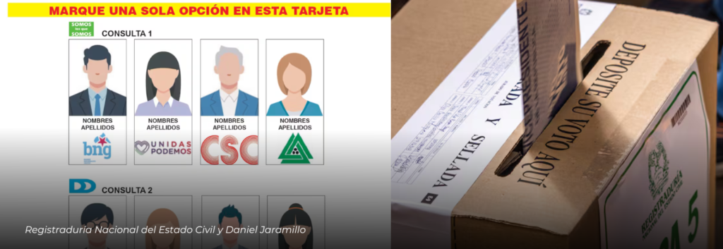 Registraduría da a conocer la tarjeta electoral para las consultas presidenciales 2026