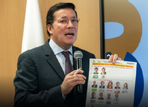 El registrador nacional presentó el nuevo diseño de la tarjeta electoral para las consultas del 8 de marzo