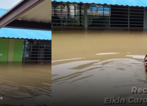 Inundación dejó bajo el agua sede educativa en Pica Pica Viejo, Córdoba