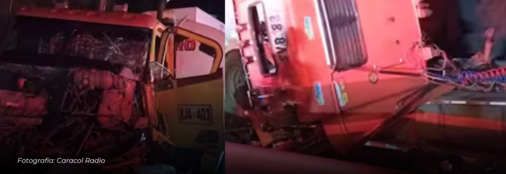 En la noche del 9 de febrero se registró un choque múltiple en la vía Calarcá – Cajamarca