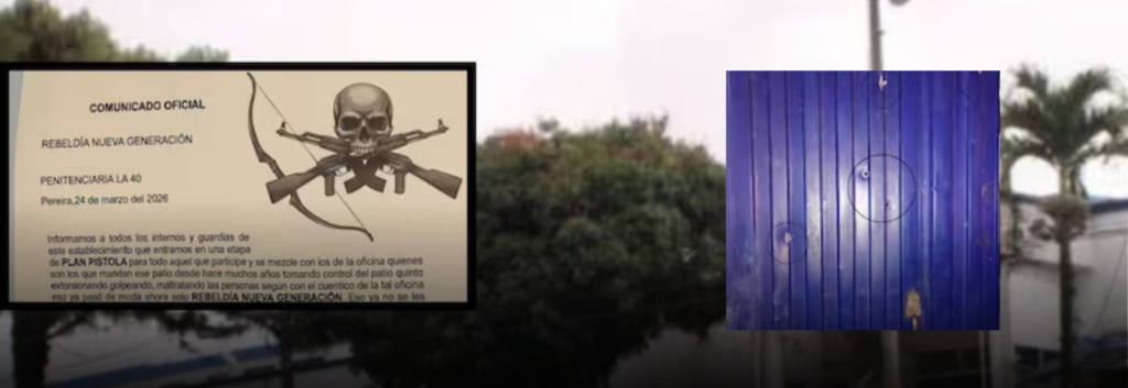 Ataque con armas de fuego y mensajes intimidantes sacude centro penal de Pereira