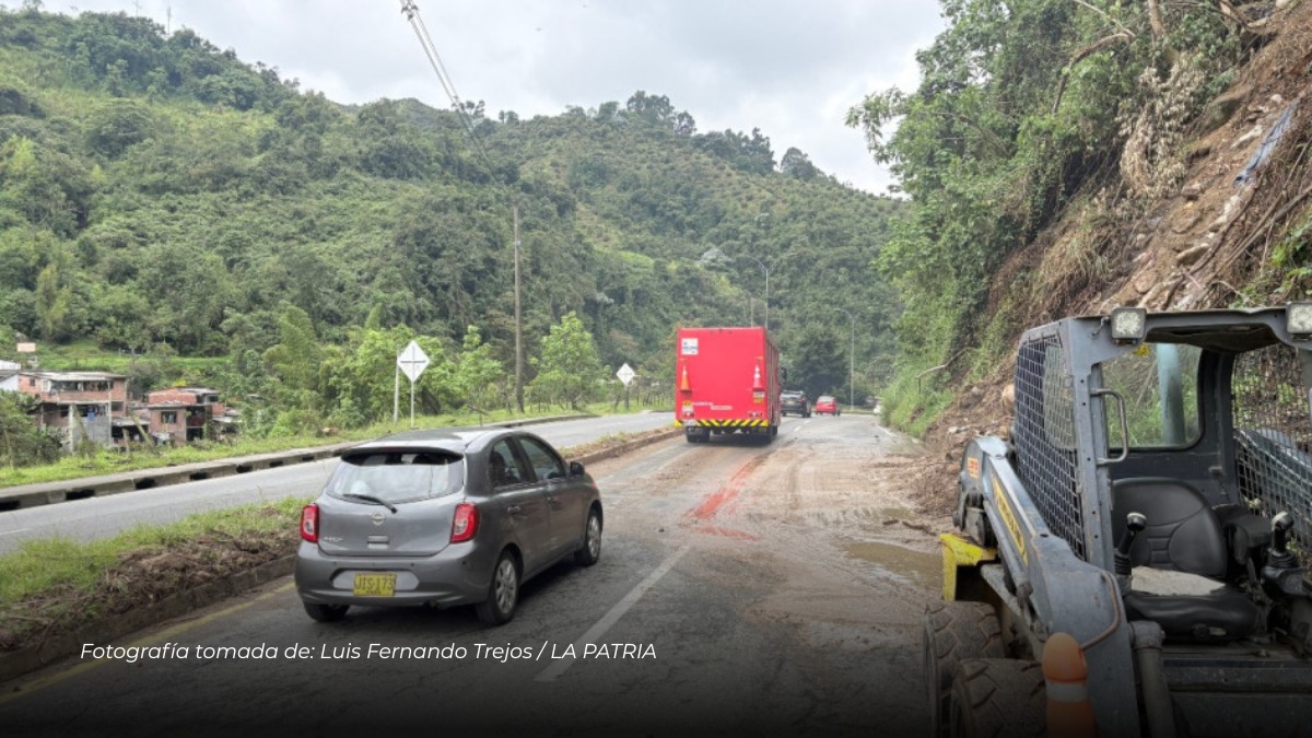 Derrumbe en la vía Panamericana en Manizales fue superado y ya hay paso en ambos sentidos