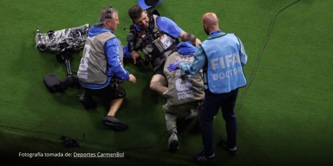 Incidente en la banda: camarógrafo resultó afectado durante Colombia vs. Uzbekistán